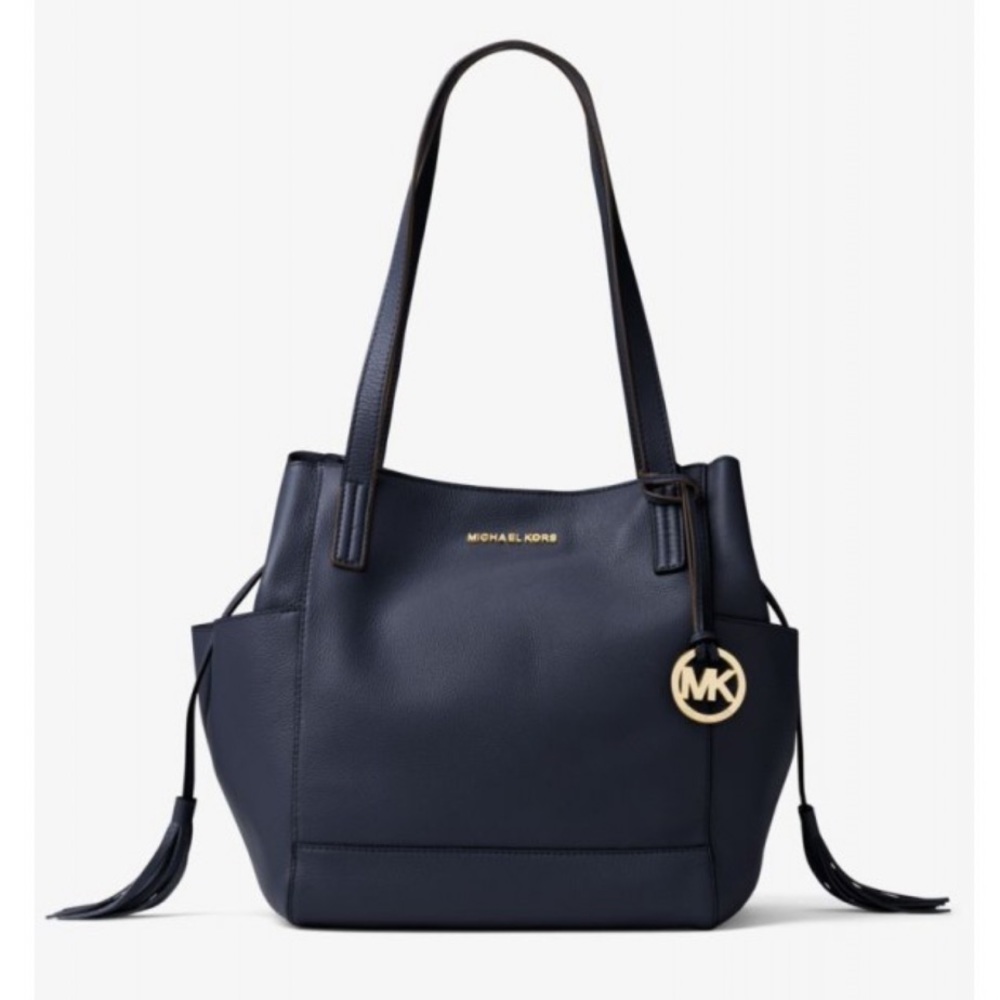 MICHAEL KORS Ashbury Leather XL Maxi Tote Bag - Navy Blue